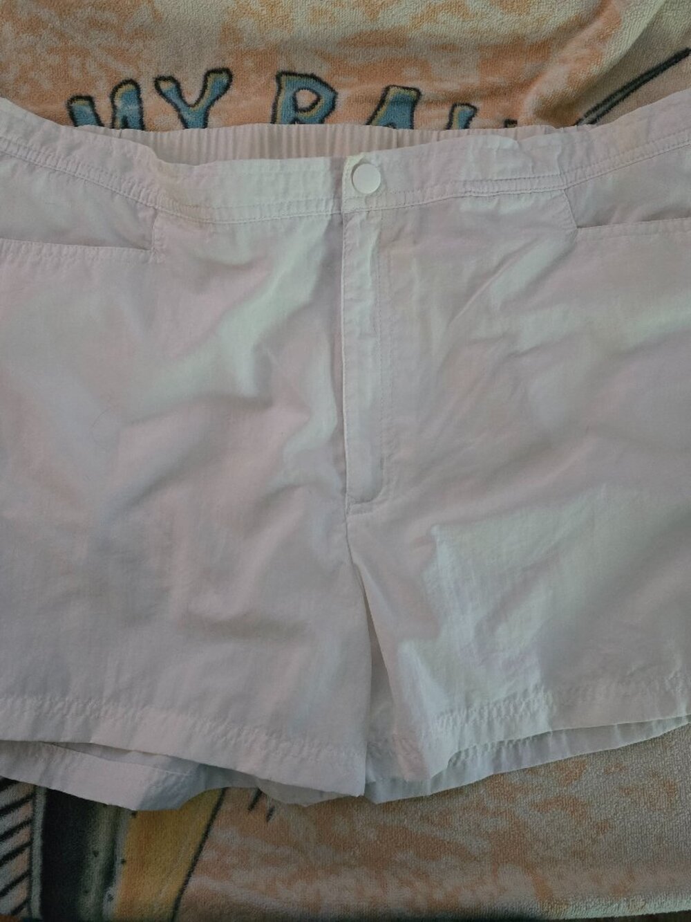 White Swim Shorts by Lands' End, Pocketed Zippered